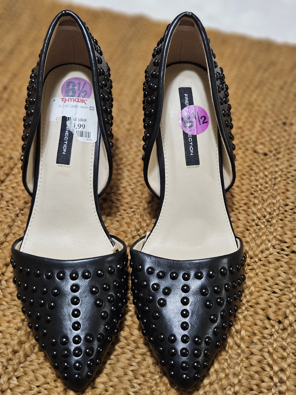 Black Studded Women's Stiletto Pumps